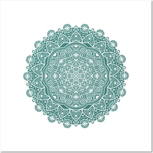 BLUISH GREEN MANDALA Posters and Art